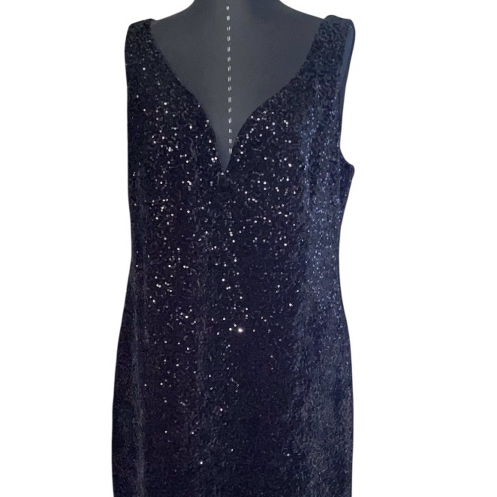 Blue Sage Sz 14 Elegant Black Sequin Dress.